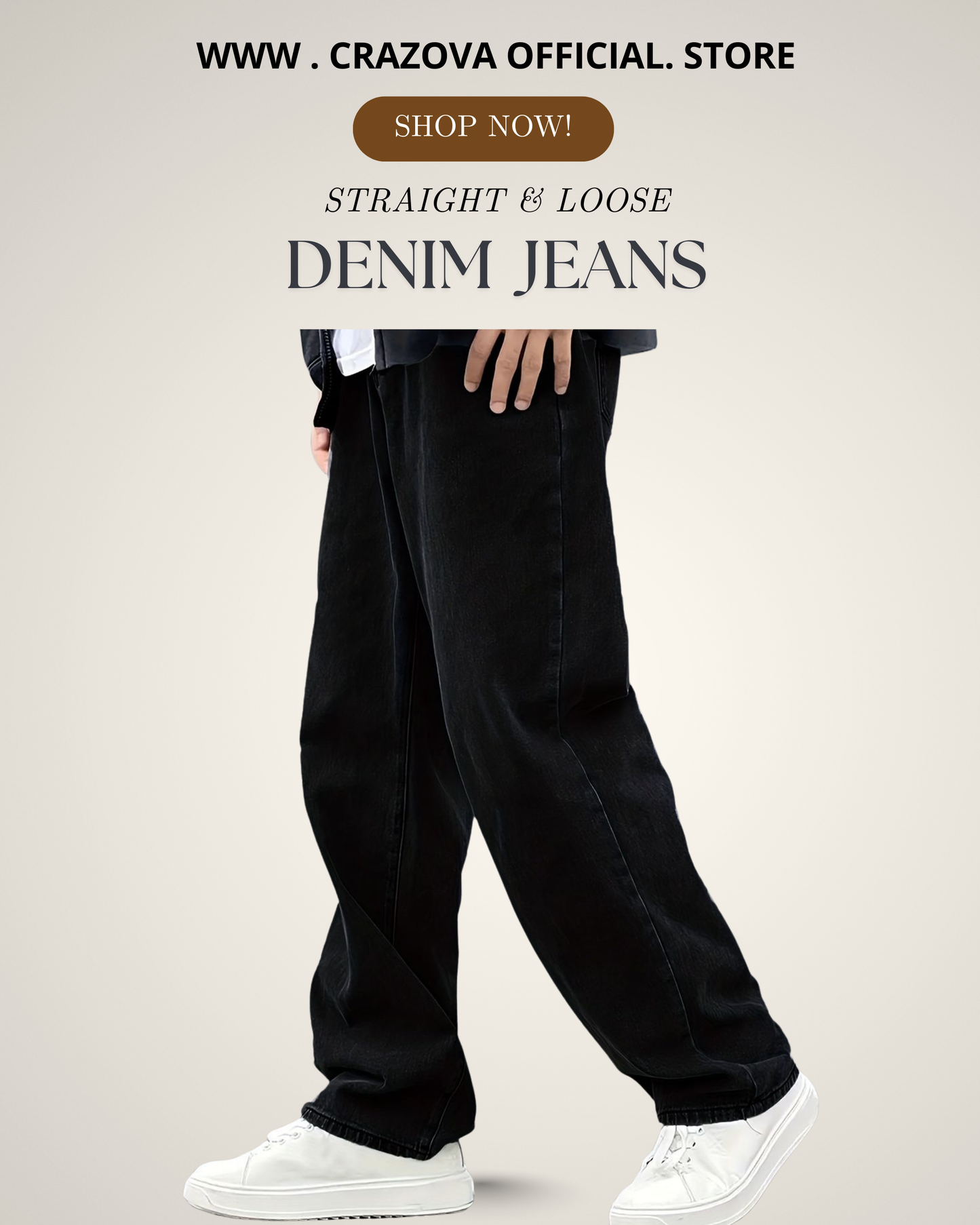 Black Denim Jeans - Crazova Official