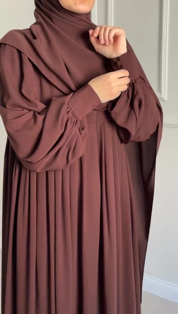 Cocoa Brown Grace Abaya with Stroller