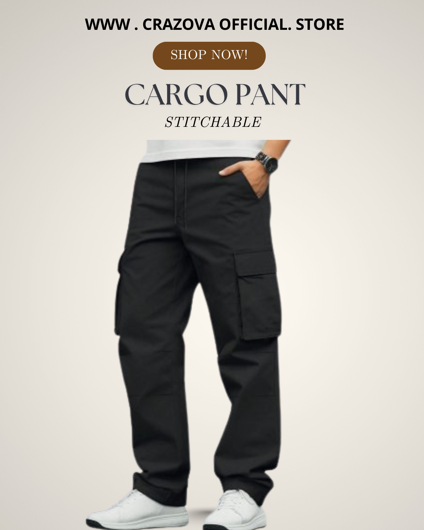 Black Unisex Cargo Pants - Crazova Official