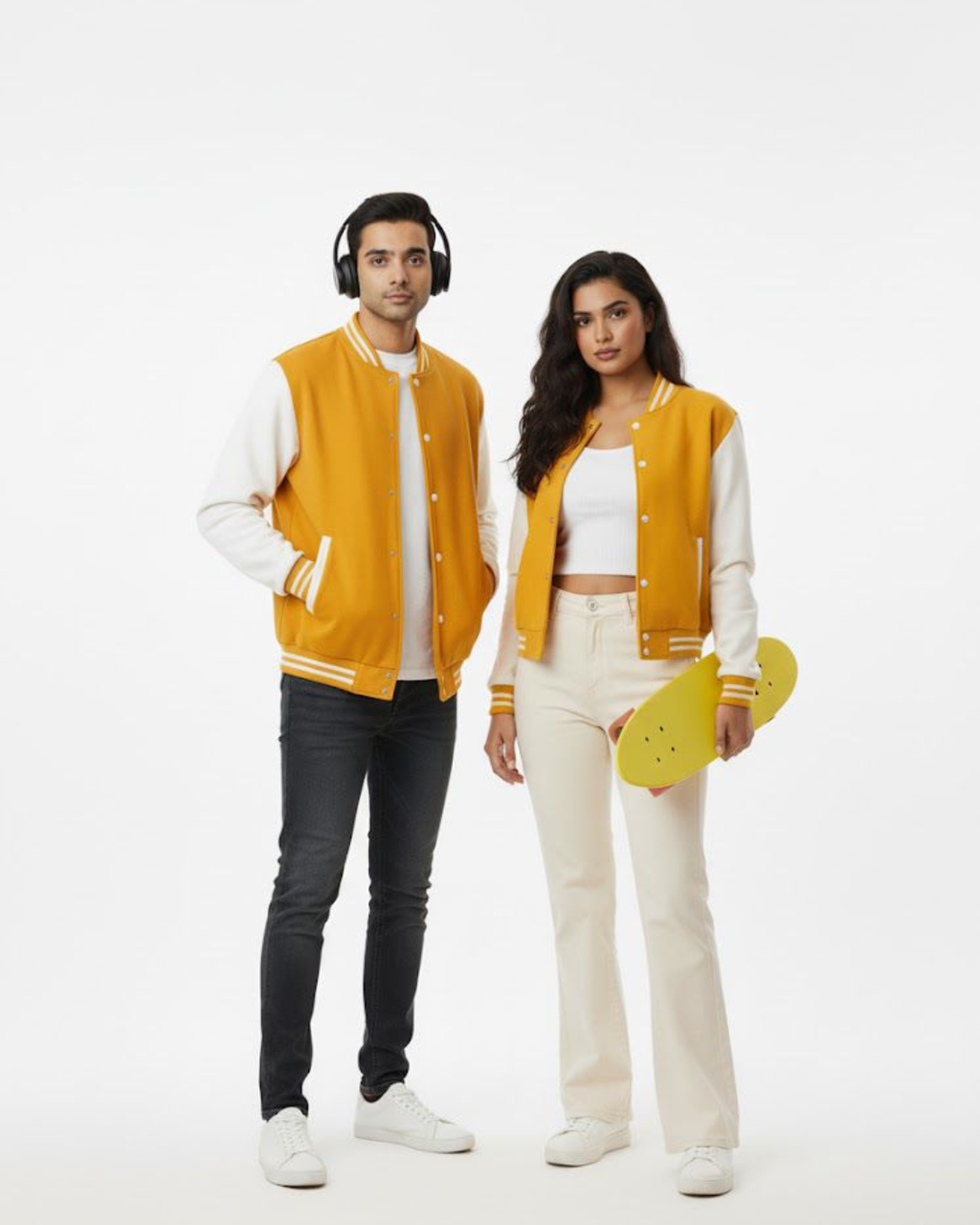 Mustard Varsity Jackets For Winter - Crazova Official