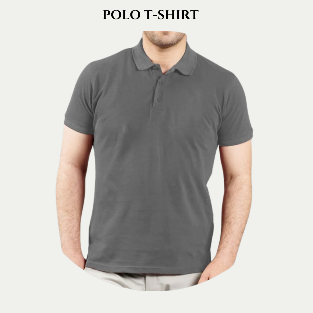 Steel Grey Unisex Polo T.Shirt - Crazova Official