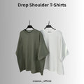 Unisex Pack of 2 Plain Drop Shoulder T-Shirts