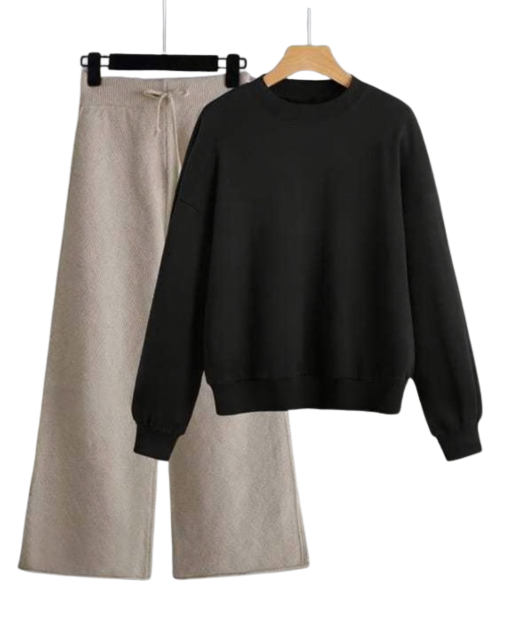 Black Plain Sweatshirt And Flapper - Crazova Official