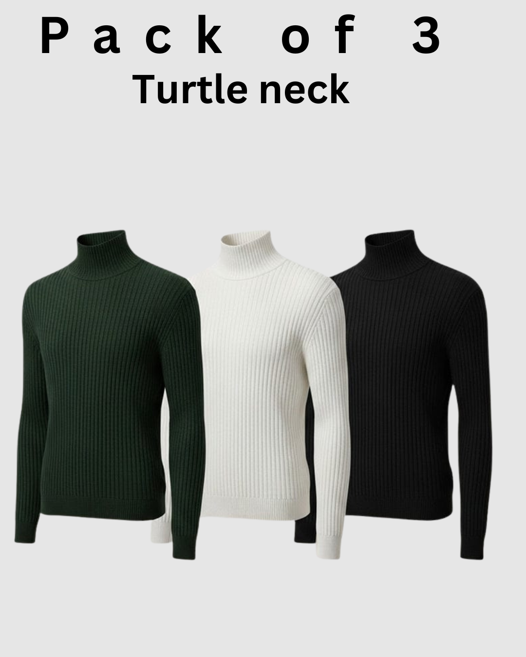 Pack of 3 Unisex High-Neck - Crazova Official