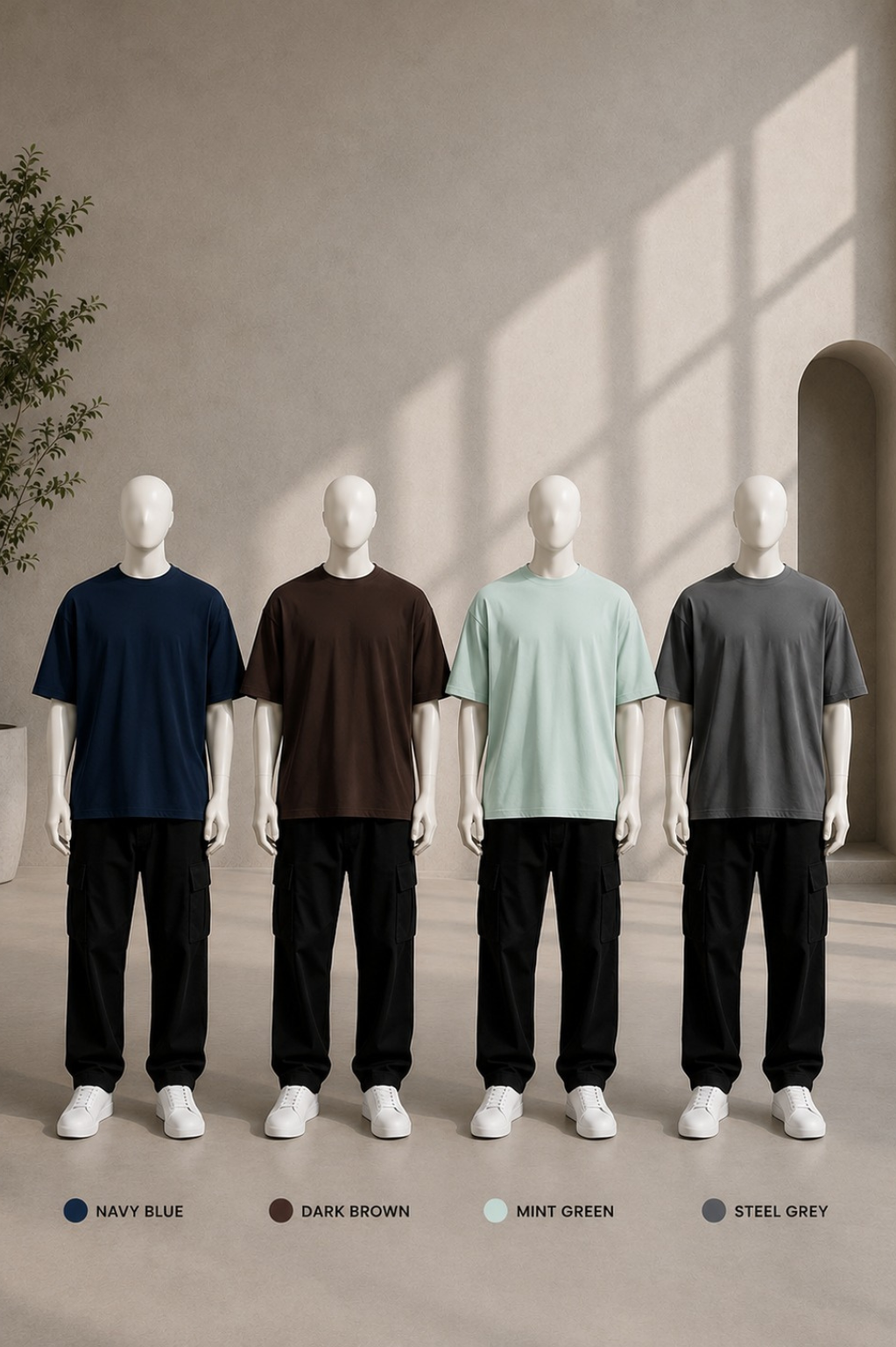 Pack of 4 Plain Oversized Tees
