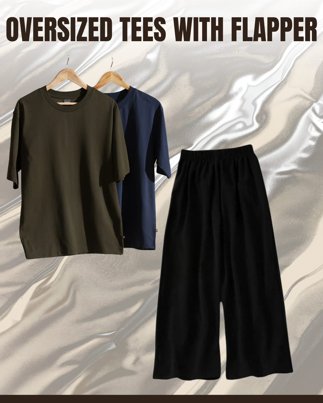 Pack of 2 Plain Drop Shoulder Tees And Flapper - Crazova Official