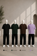 Pack of 4 Plain Oversized Tees