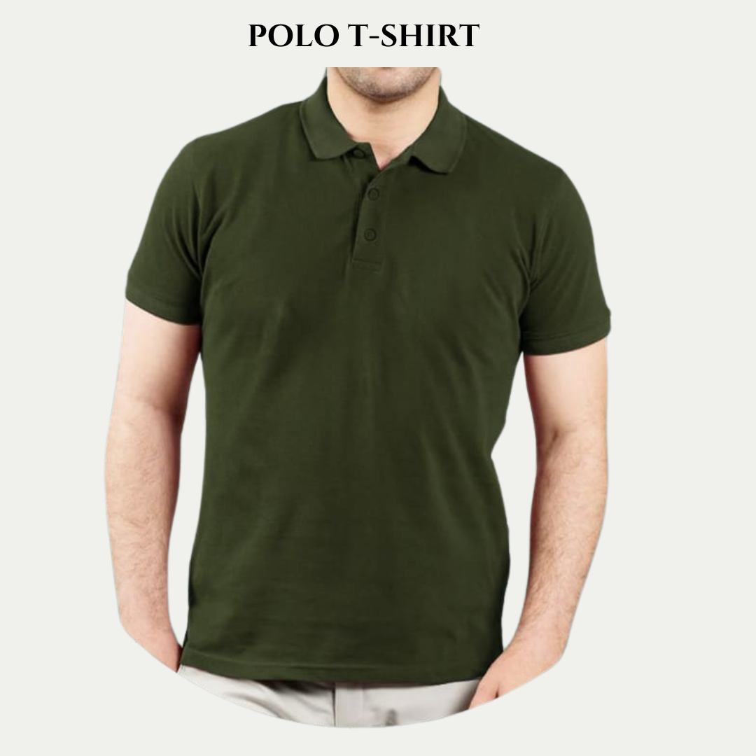 Olive Green Unisex Polo T.Shirt - Crazova Official