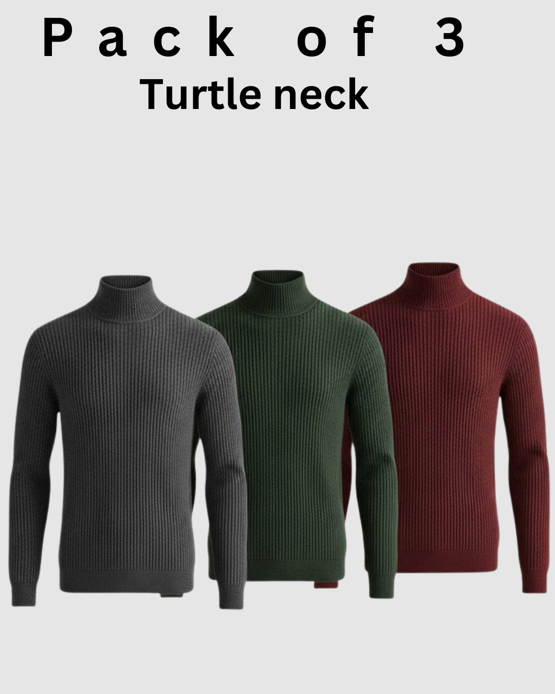 Pack of 3 Unisex High-Neck - Crazova Official