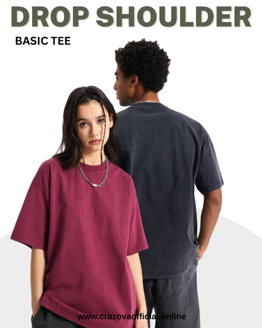 Unisex Pack of 2 Plain Oversized T-Shirts