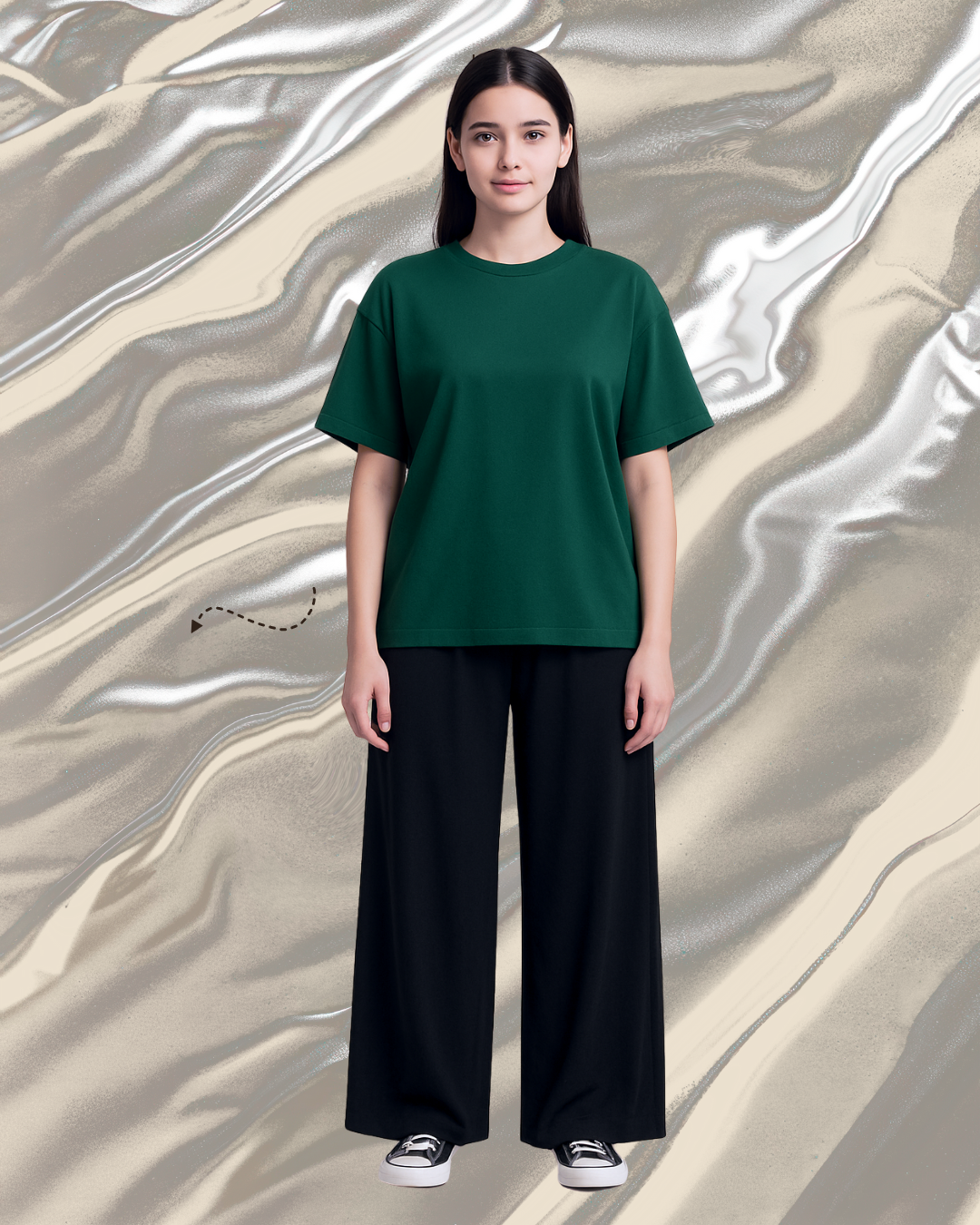Unisex Bottle Green Plain Drop Shoulder Tee And Flapper - Crazova Official