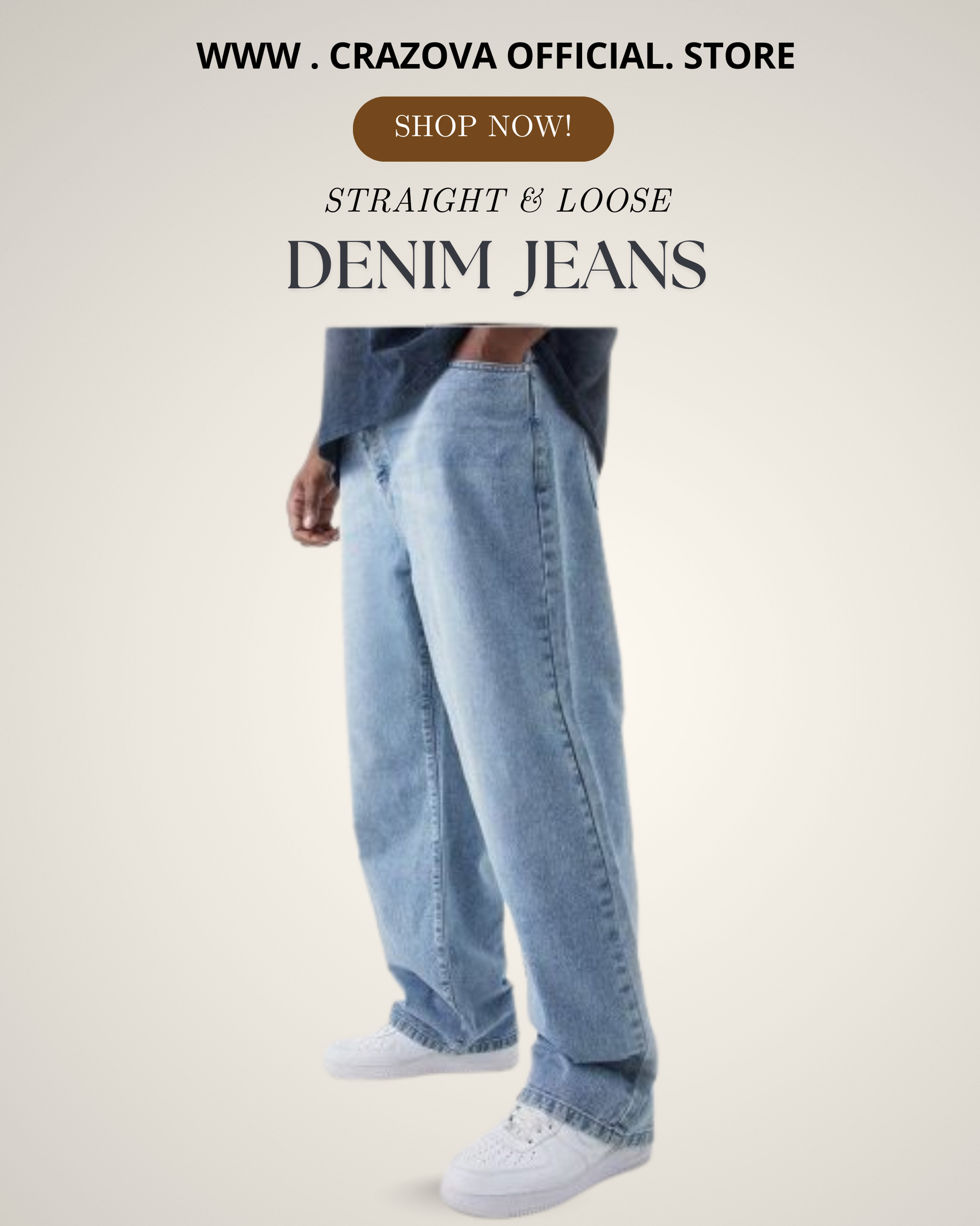 Ice Blue Denim Jeans - Crazova Official