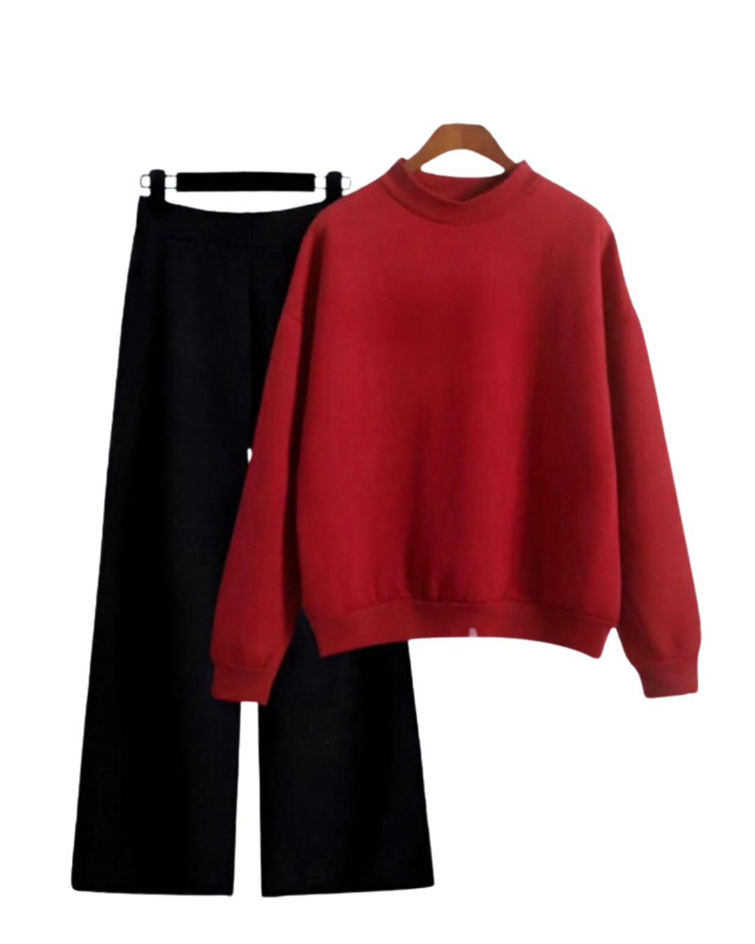 Red Plain Sweatshirt And Flapper - Crazova Official