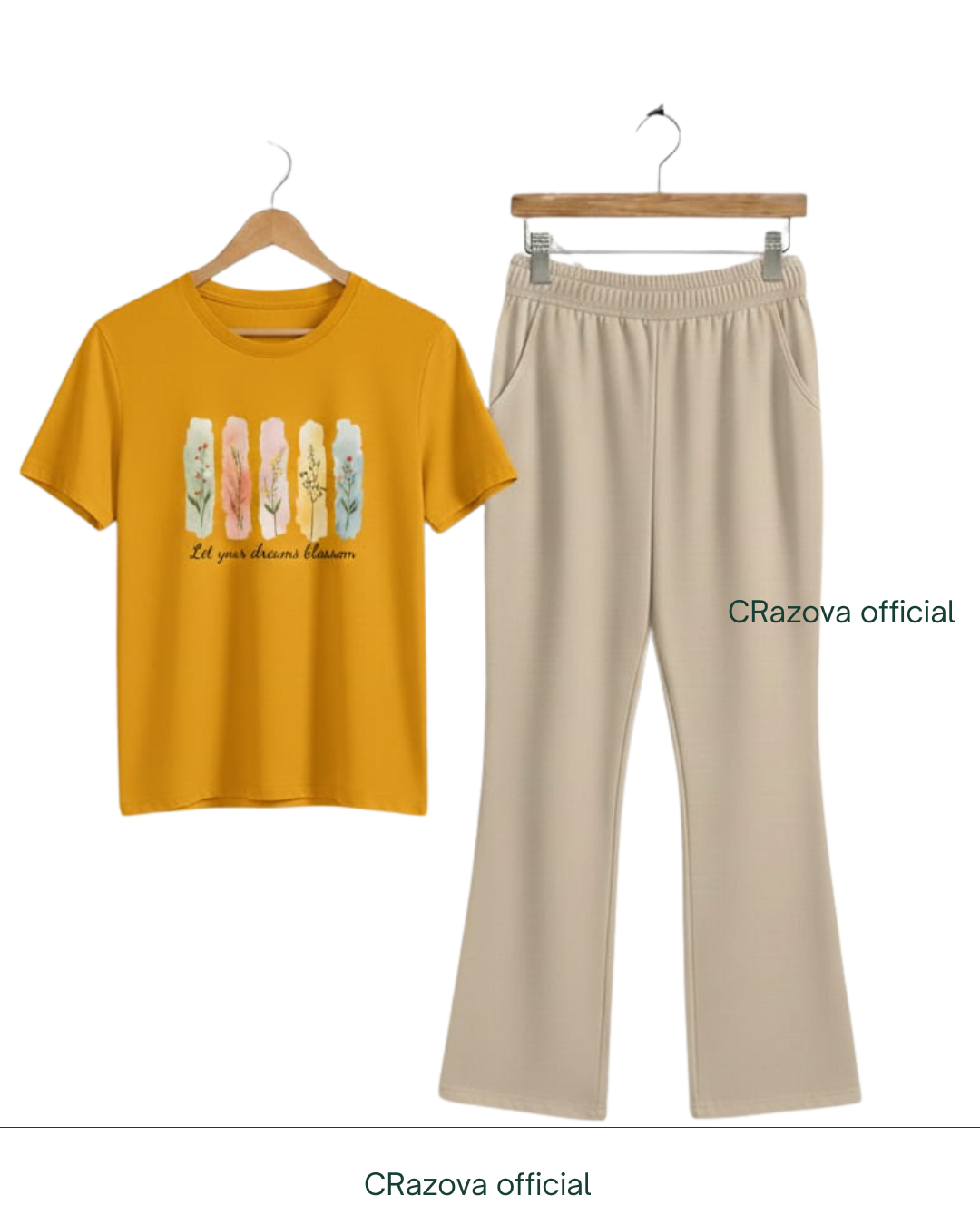 Mustard Flowers Tee & Flapper - Crazova Official