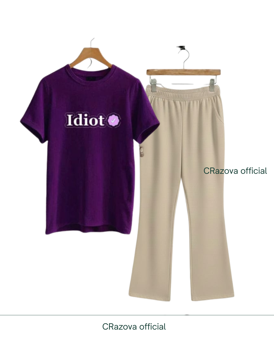 Purple Idiot Tee & Flapper - Crazova Official