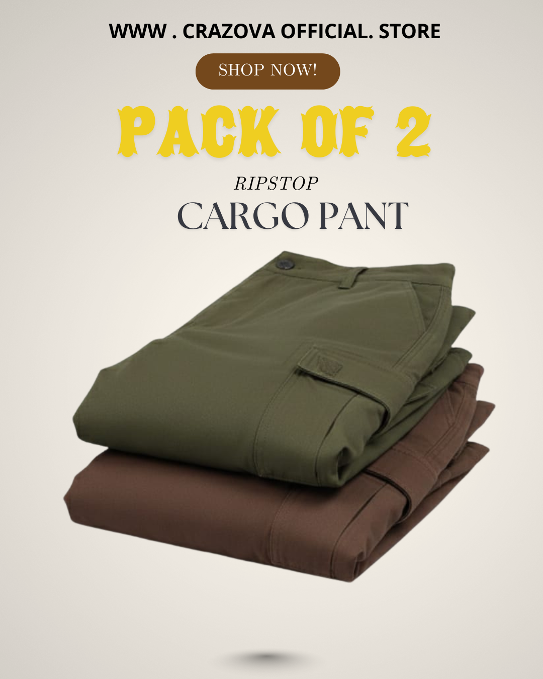 Pack of 2 Unisex Cargo Pants - Crazova Official
