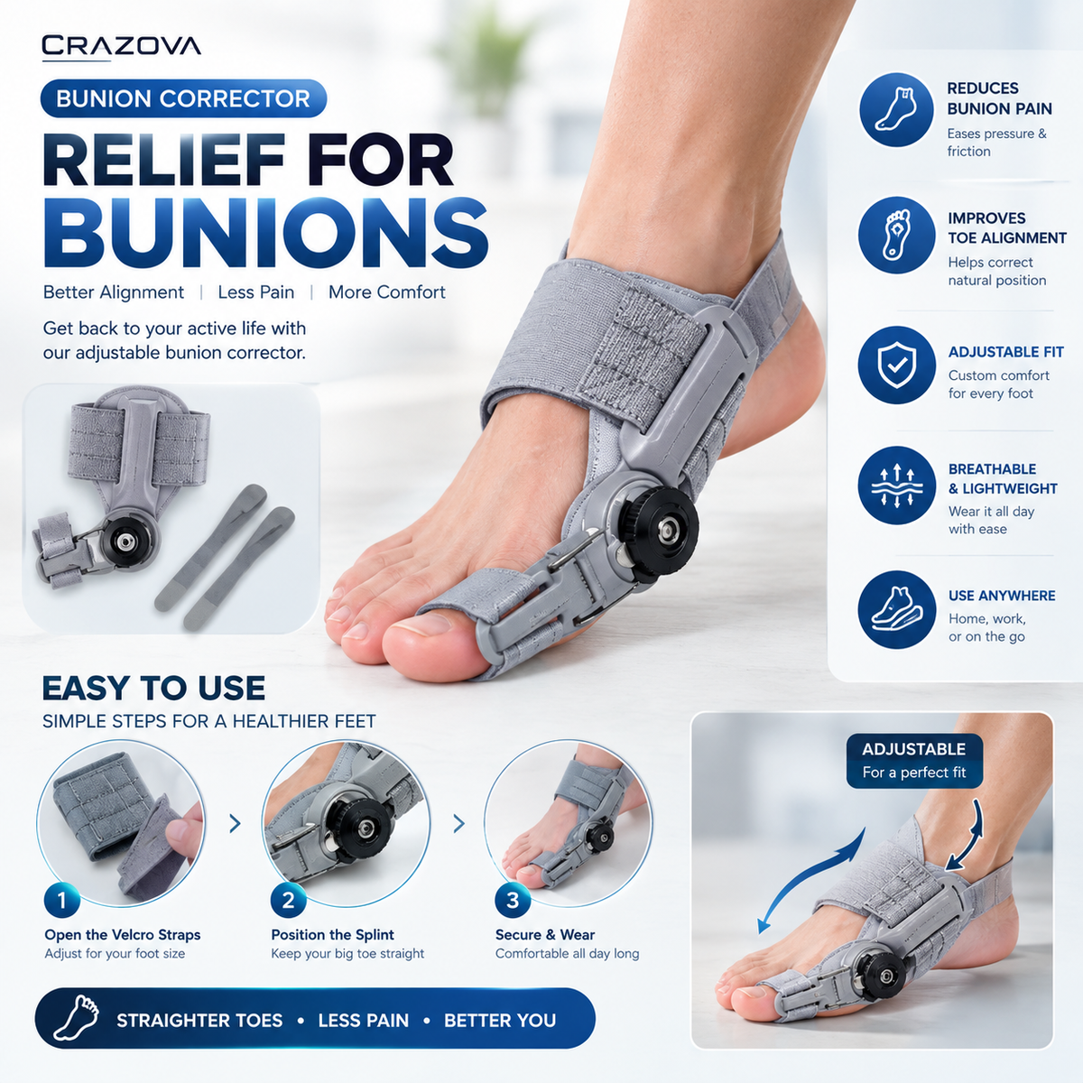 Pro-Align Adjustable Bunion Corrector