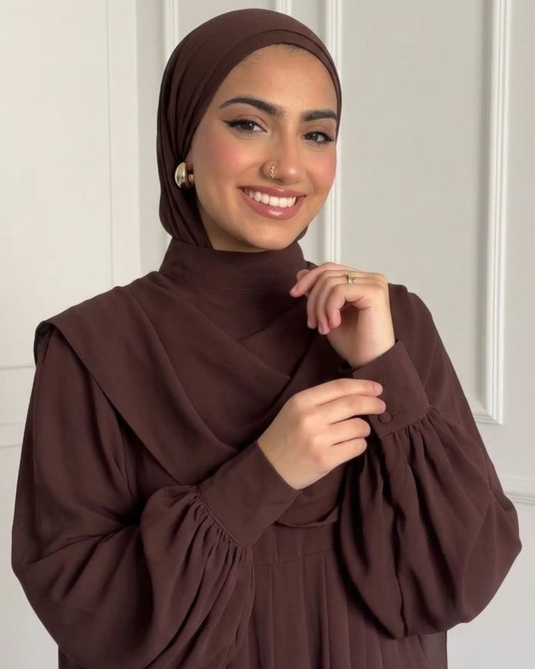 Cocoa Brown Grace Abaya with Stroller