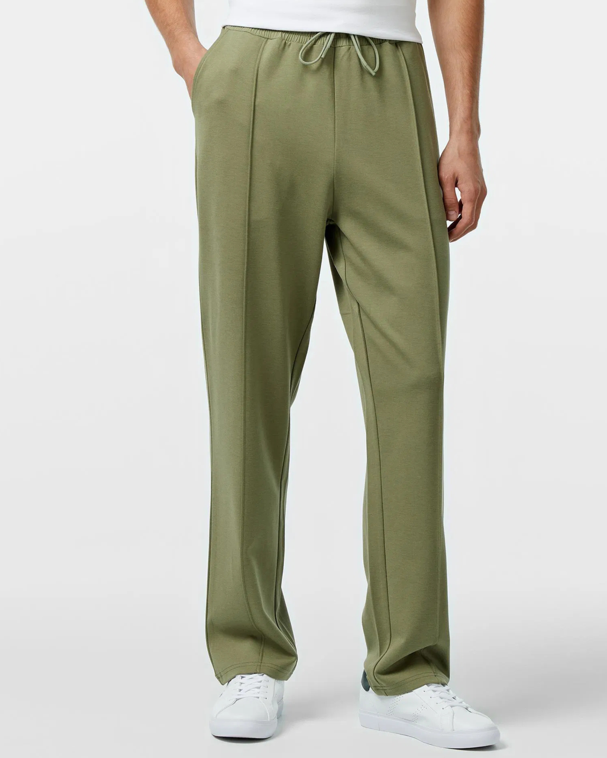 Olive Green Pleated Unisex Trouser - Crazova Official