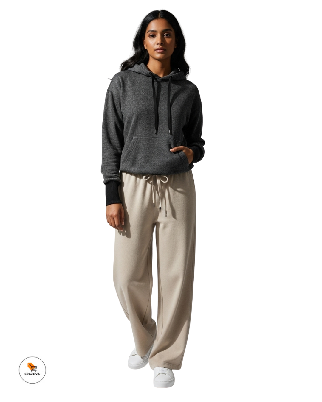 Charcoal Grey Hoodie And Flapper - Crazova Official