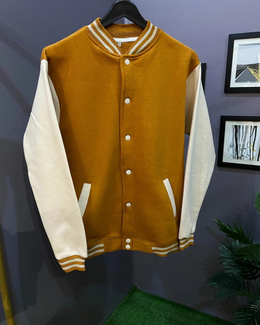 Mustard Varsity Jackets For Winter - Crazova Official