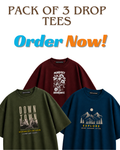 Unisex Pack of 3 Printed Oversized T-Shirts