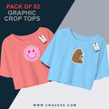 Smile Pack of 2 Crop Tees - Crazova Official