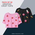 Pack of 2 Donuts Crop Tees - Crazova Official