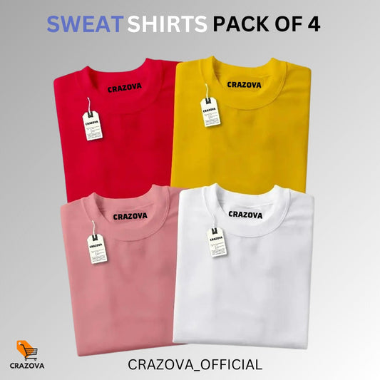 Basic Pack of 4 Sweatshirt - Crazova Official