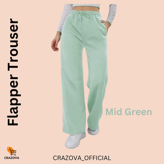 Basic Mid Green Flapper Trouser