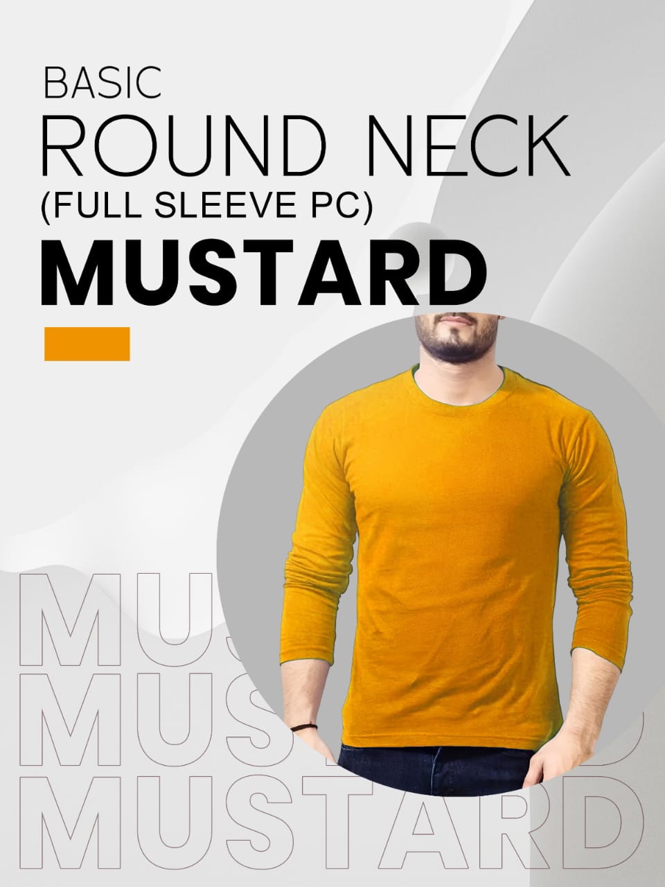 Unisex Mustard Full Sleeves T.Shirt