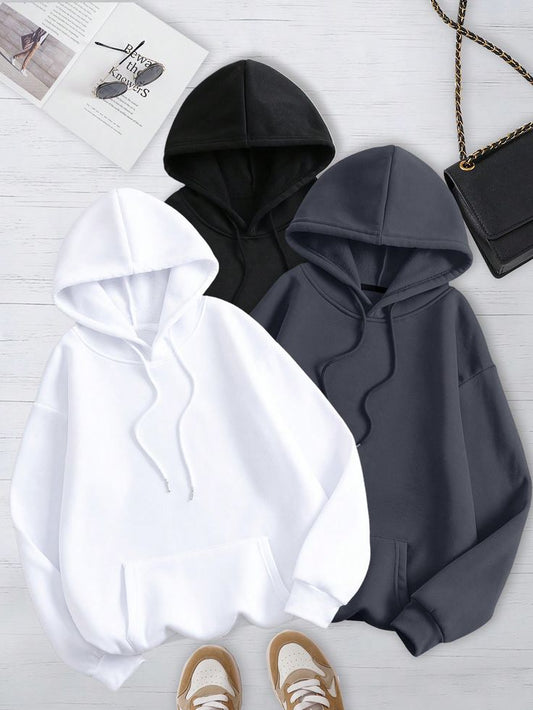 Unisex Pack of 3 Plain Hoodies - Crazova Official