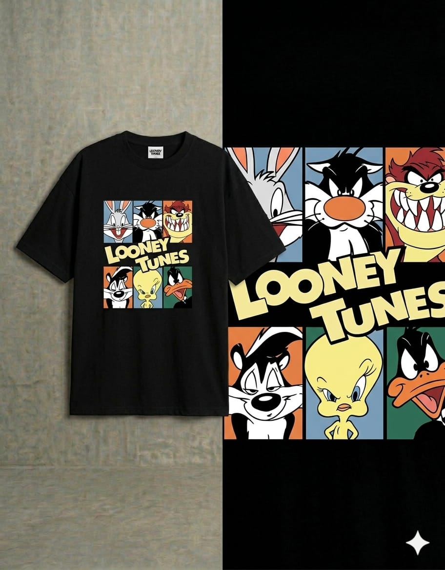 Retro Toons Street Set Drop Shoulder & Wide Leg Jeans