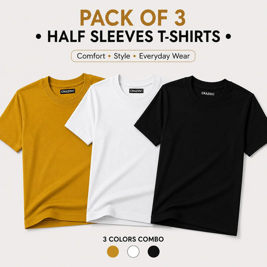 Pack of 3 Basic Plain T-Shirts