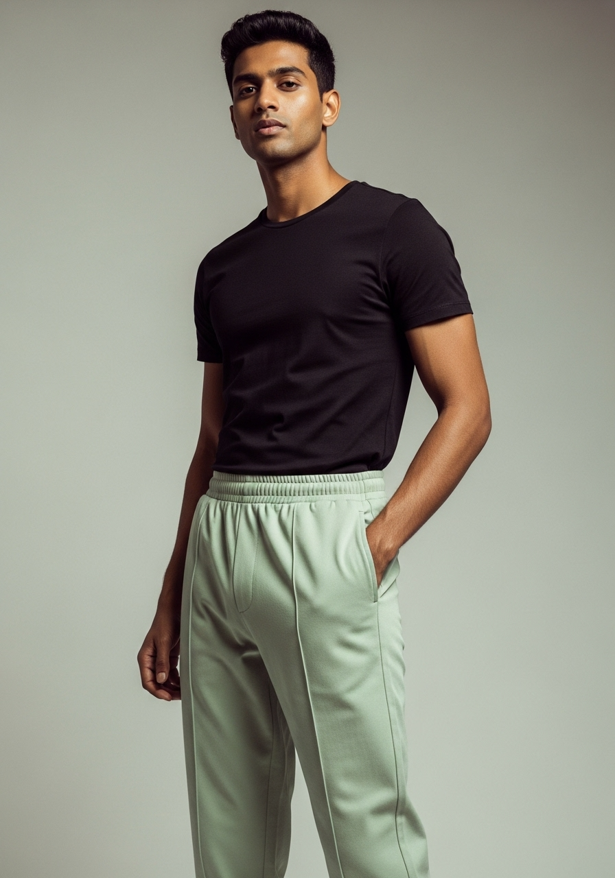 Mid Green Pleated Unisex Trouser - Crazova Official